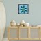 Stupell Industries Blue & Green Abstract Flower Floating Frame Design by Liz Jardine